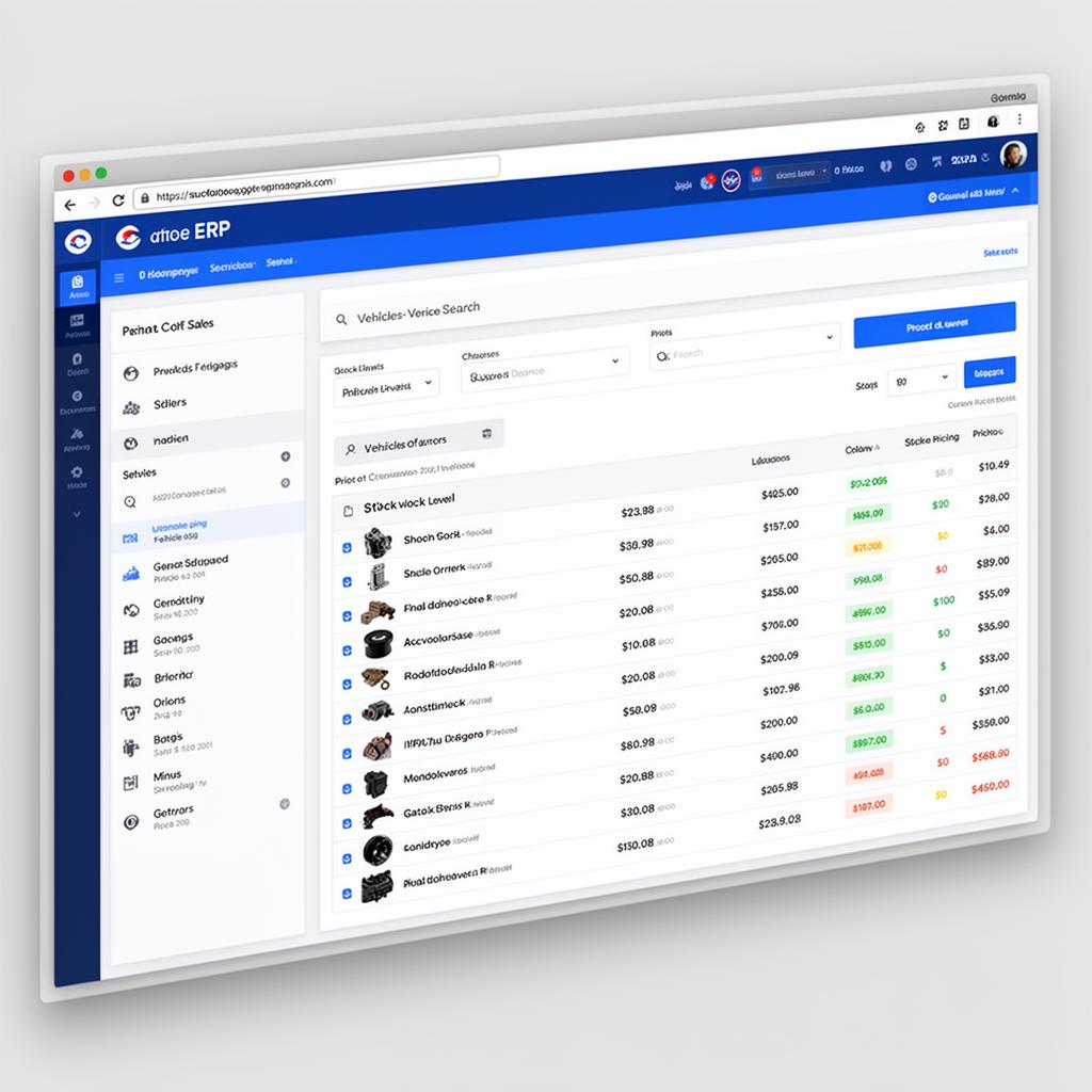 Interfaz del POS de ClickRepuestos mostrando búsqueda de repuestos